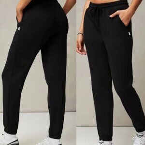 Fabletics Year Round Terry High-Waisted Sweatpant in Black